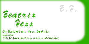 beatrix hess business card